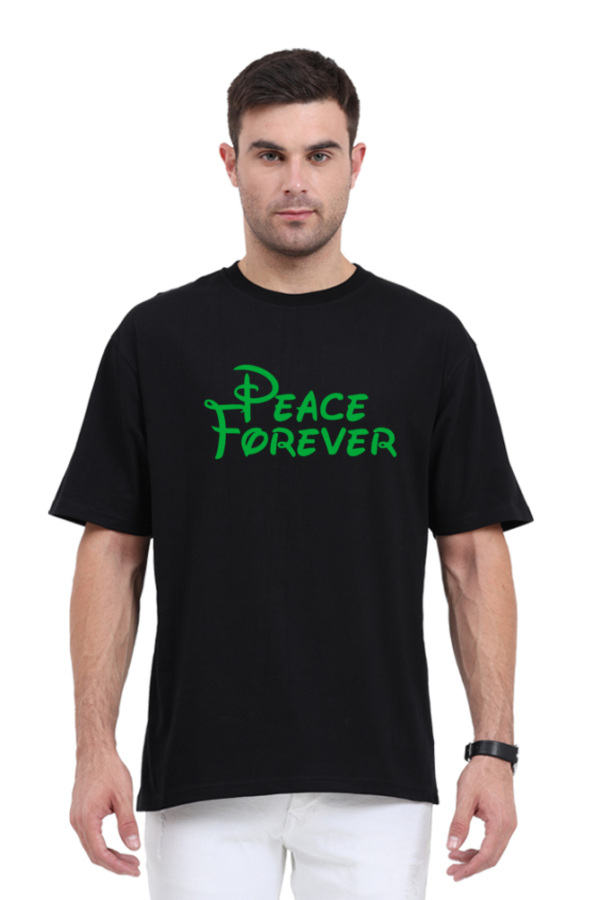 Peace Forever Printed Oversized T-shirt - Image 3