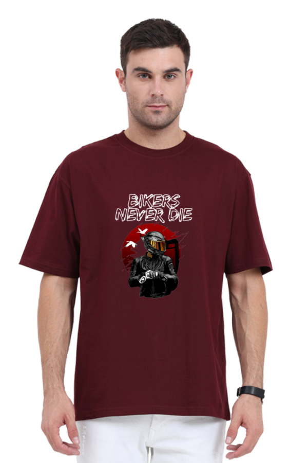 Bikers Never Die Oversized T-shirt - Image 2