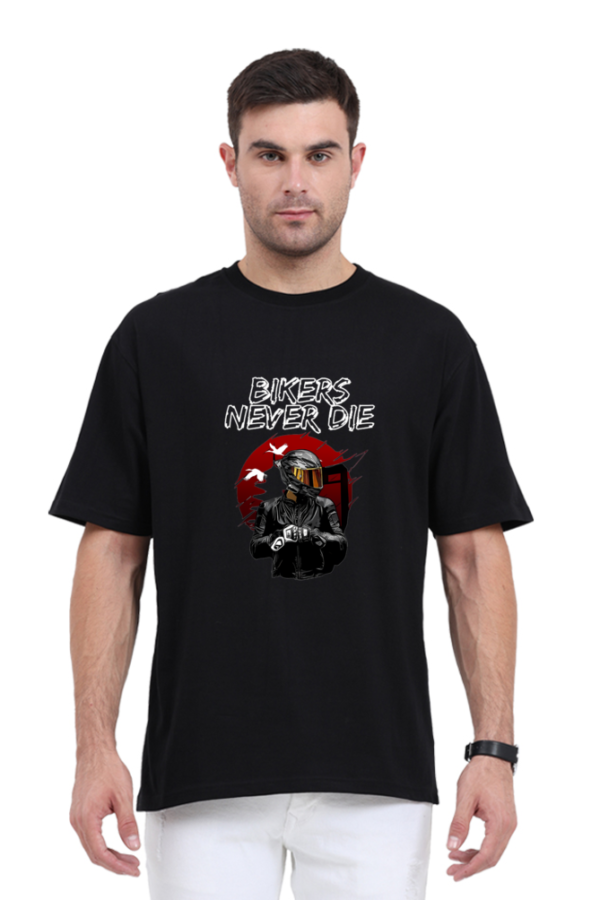 Bikers Never Die Oversized T-shirt - Image 4