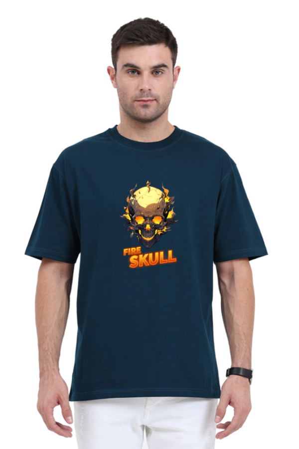 The Fire Skull Printed Oversized T-shirt