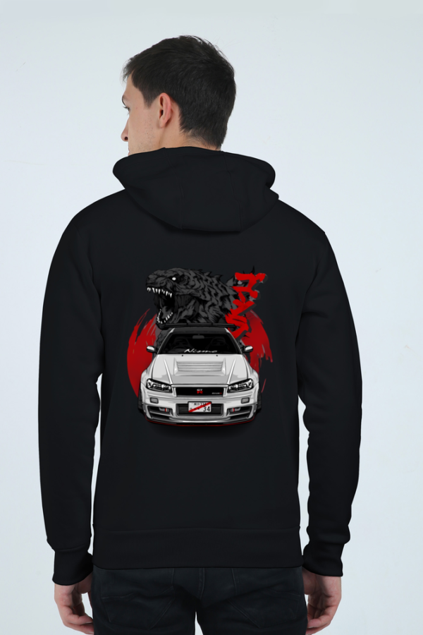 Dragon Graphic Printed Black Hoodie